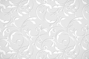 Gray and white floral swirls pattern