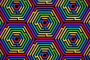 Colorful maze puzzle geo pattern
