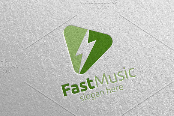 Music Logo with Fast,  Play Concept in Logo Templates - product preview 3