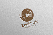 Music Logo with Note,  Zen Concept