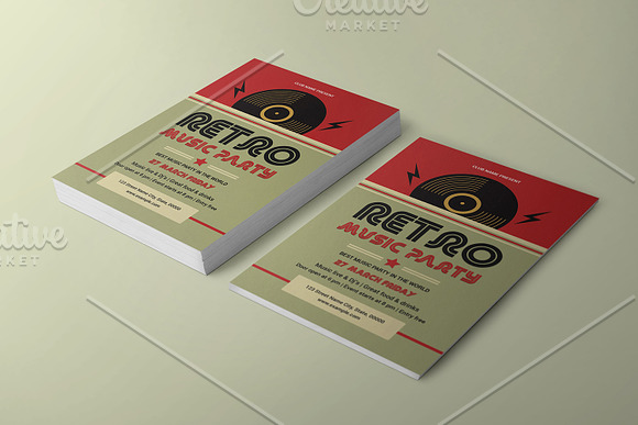 Retro Music Party Flyer V1143 in Flyer Templates - product preview 2