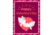Happy Valentines Day Postcard with