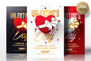 3 Valentines Day Flyers PSD