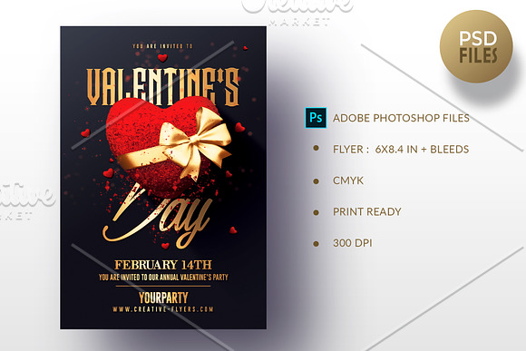 3 Valentines Day Flyers PSD in Invitation Templates - product preview 1