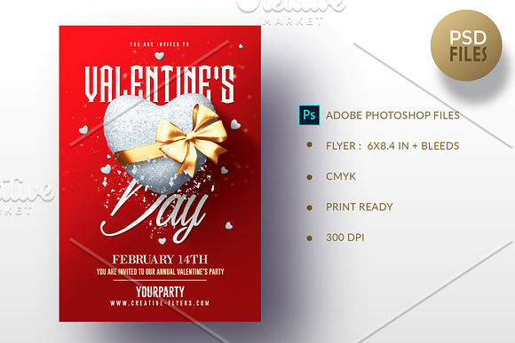 3 Valentines Day Flyers PSD in Invitation Templates - product preview 2