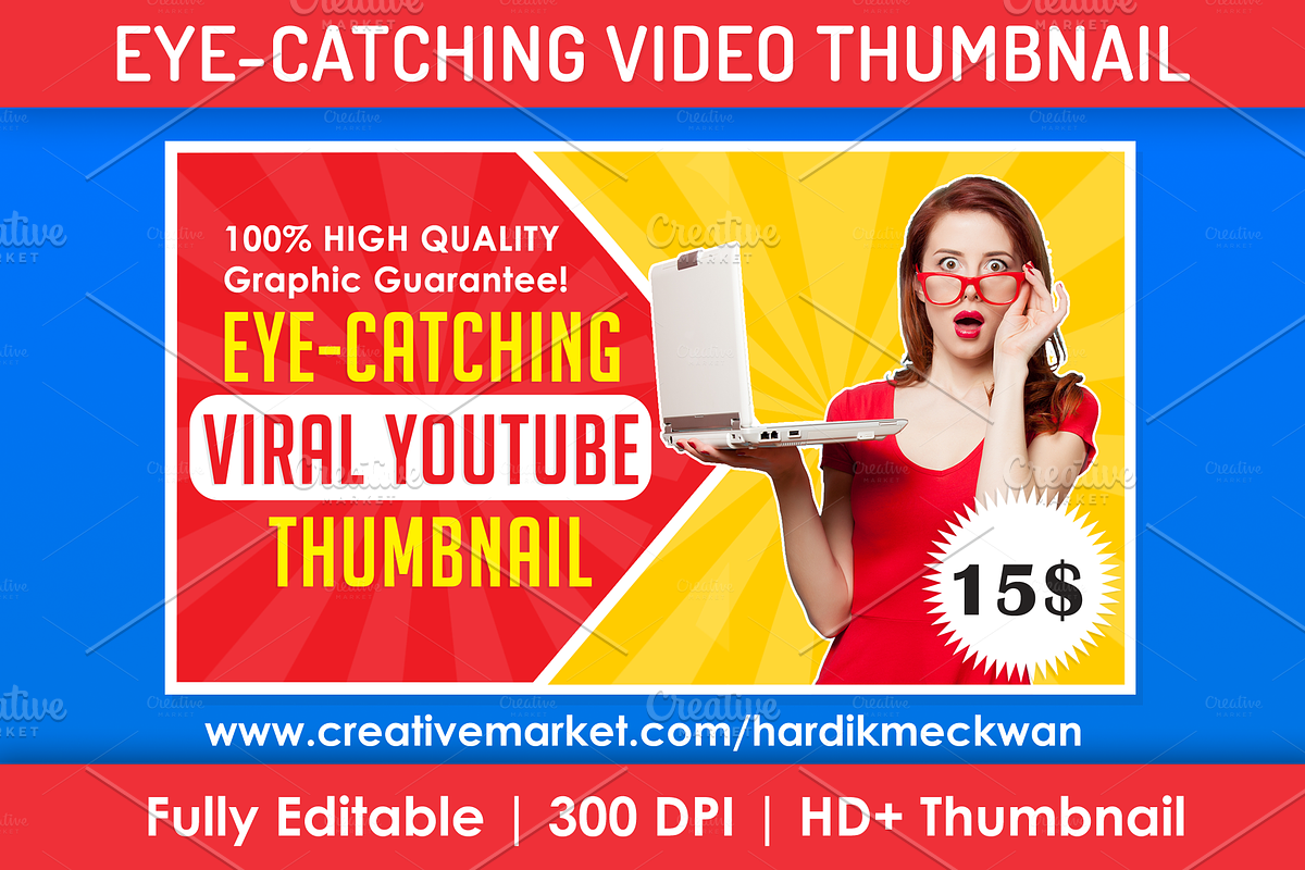 Eye Catching Youtube Video Thumbnail in YouTube Templates - product preview 8