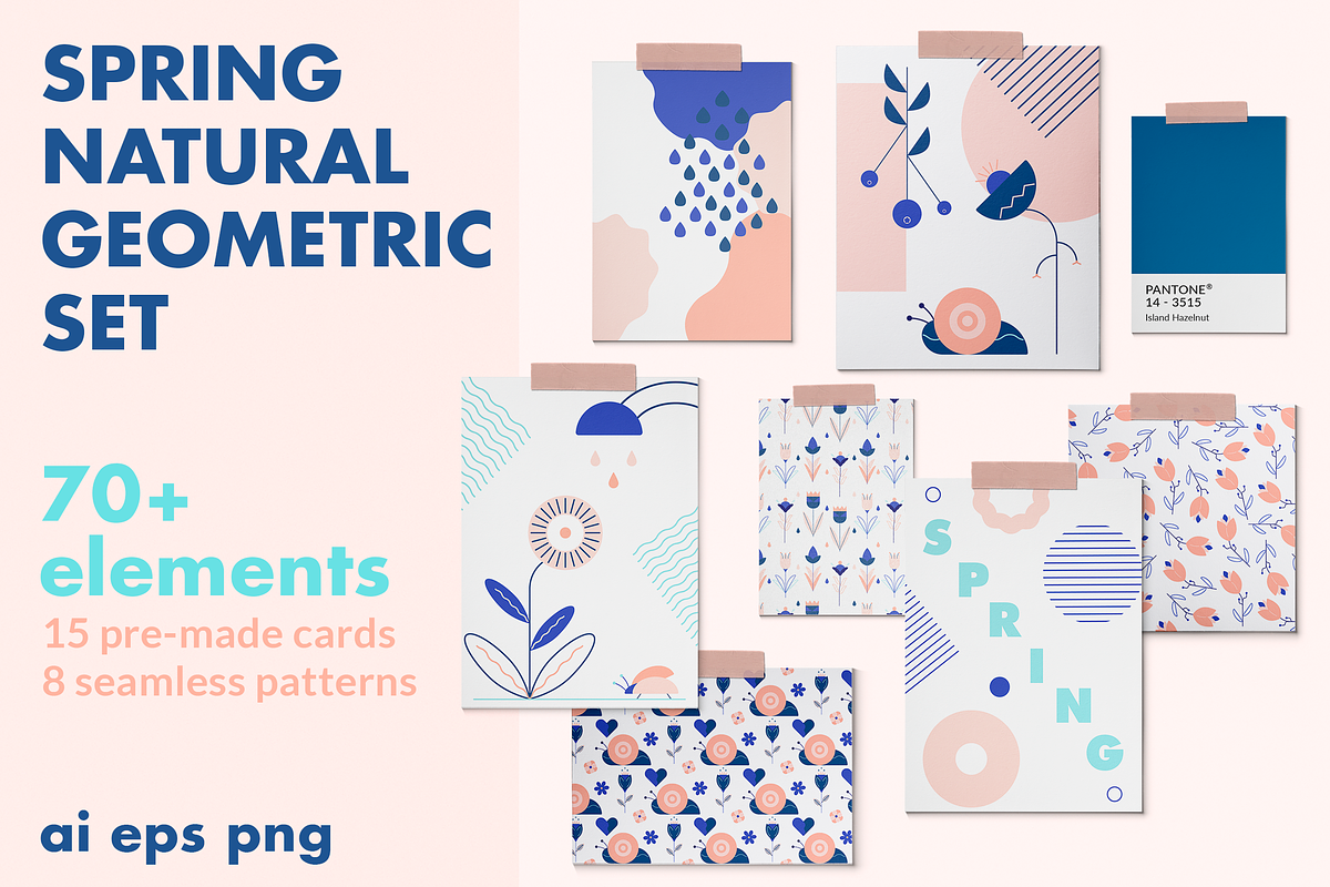 SPRING natural geometric set in Objects - product preview 8