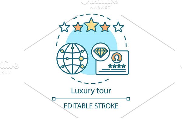 Luxury tour concept icon