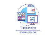 Trip planning concept icon