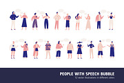 People with speech balloons
