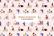 People riding bicycles seamless