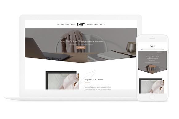 Emily Business Divi Child Theme in WordPress Business Themes - product preview 1