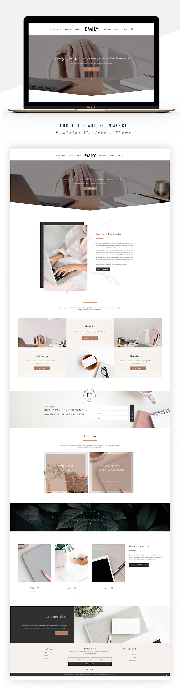 Emily Business Divi Child Theme in WordPress Business Themes - product preview 2