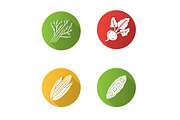 Vegetables flat design glyph icon