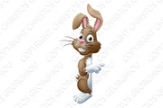 Easter Bunny Rabbit Peeking Around
