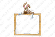 Easter Bunny Rabbit Peeking Over
