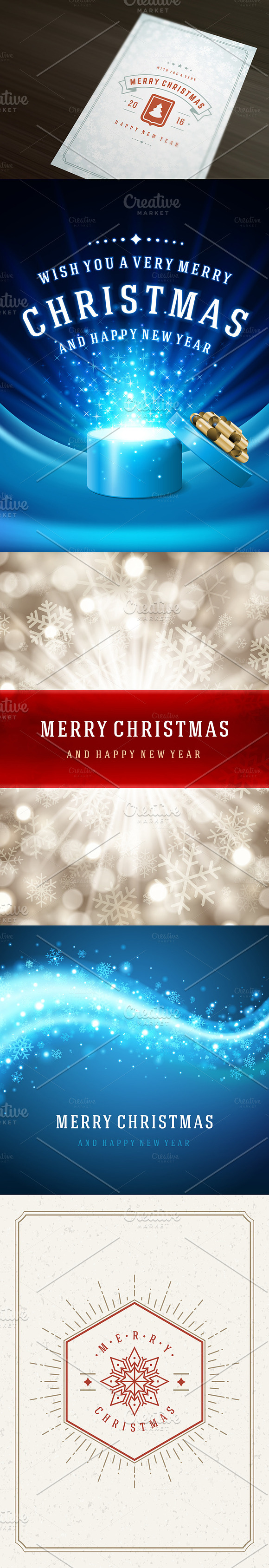 10 Christmas Greeting cards in Postcard Templates - product preview 1