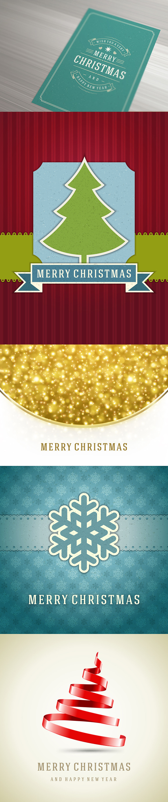 10 Christmas Greeting cards in Postcard Templates - product preview 1