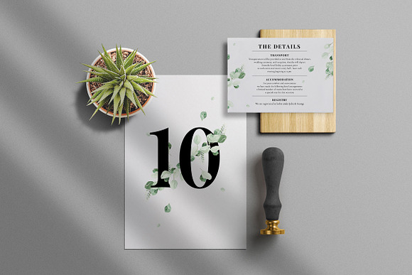 Eucalyptus Watercolor Wedding Suite in Wedding Templates - product preview 1