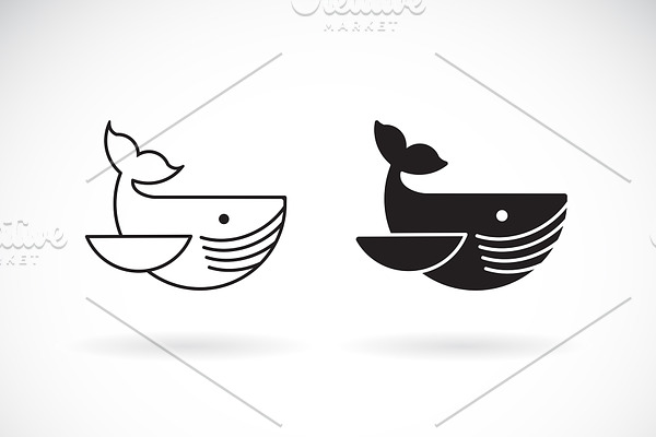 Vector of whale design. Fishs.