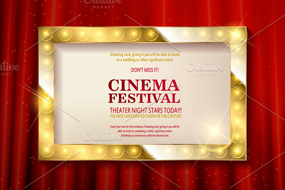 Cinema festival. 2 Gold Frames