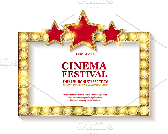 Cinema festival. 2 Gold Frames in Graphics - product preview 1