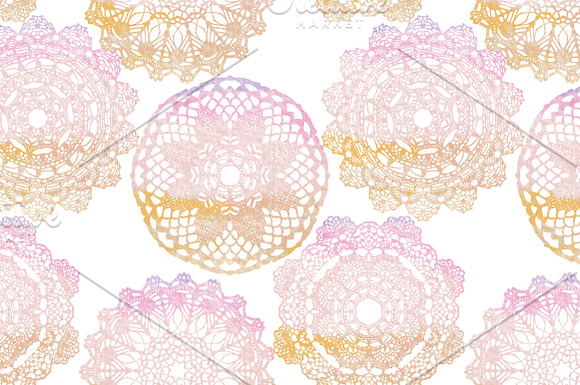 Watercolor doilies collection in Objects - product preview 2