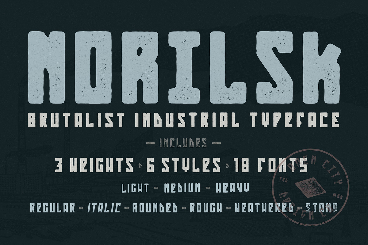 Norilsk - Brutalist Industrial Type in Display Fonts - product preview 8