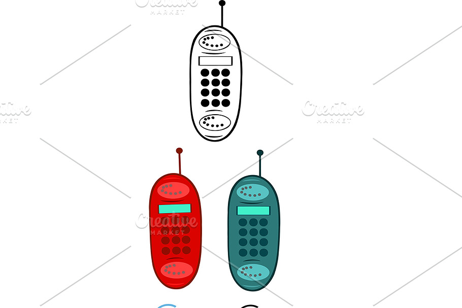 Retro Telephone Collection in Illustrations - product preview 8
