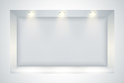 White wall niche with spotlight