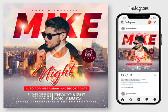 100 Night Club Party Flyers Bundle in Flyer Templates - product preview 7