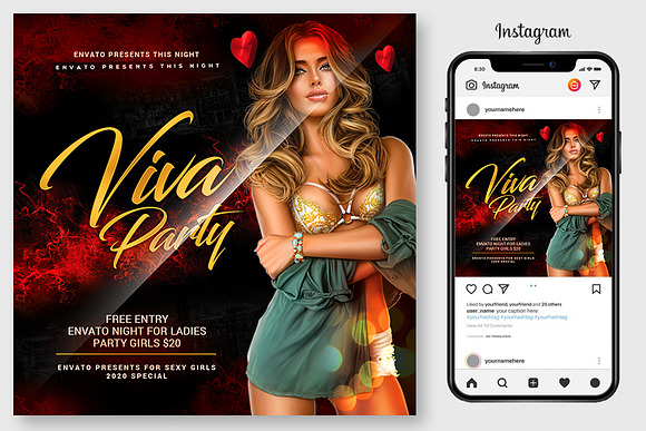 100 Night Club Party Flyers Bundle in Flyer Templates - product preview 26