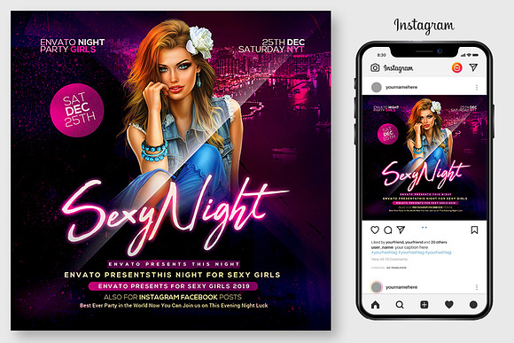 100 Night Club Party Flyers Bundle in Flyer Templates - product preview 28