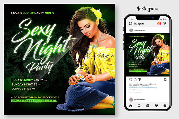 100 Night Club Party Flyers Bundle in Flyer Templates - product preview 30