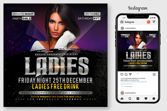 100 Night Club Party Flyers Bundle in Flyer Templates - product preview 37