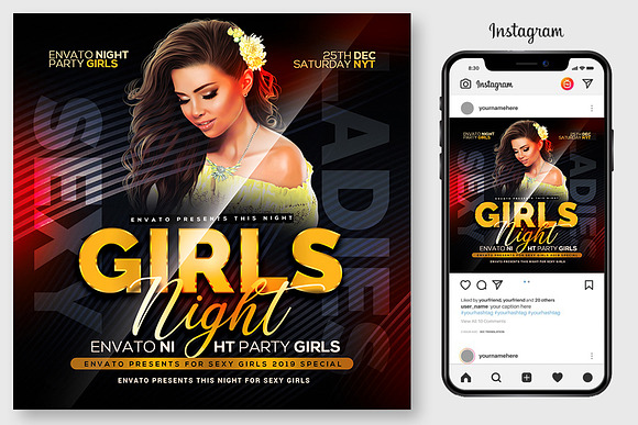 100 Night Club Party Flyers Bundle in Flyer Templates - product preview 46