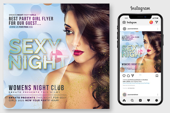 100 Night Club Party Flyers Bundle in Flyer Templates - product preview 54