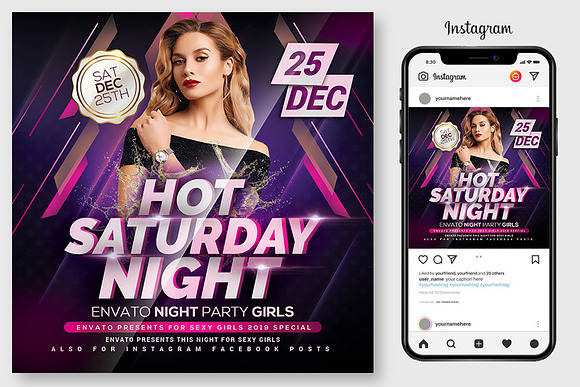 100 Night Club Party Flyers Bundle in Flyer Templates - product preview 62
