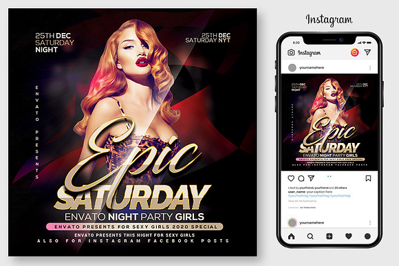 100 Night Club Party Flyers Bundle in Flyer Templates - product preview 63