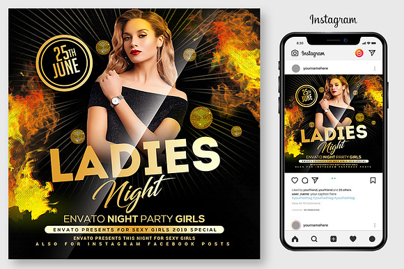 100 Night Club Party Flyers Bundle in Flyer Templates - product preview 65