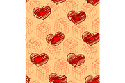 Seamless Valentine pattern with