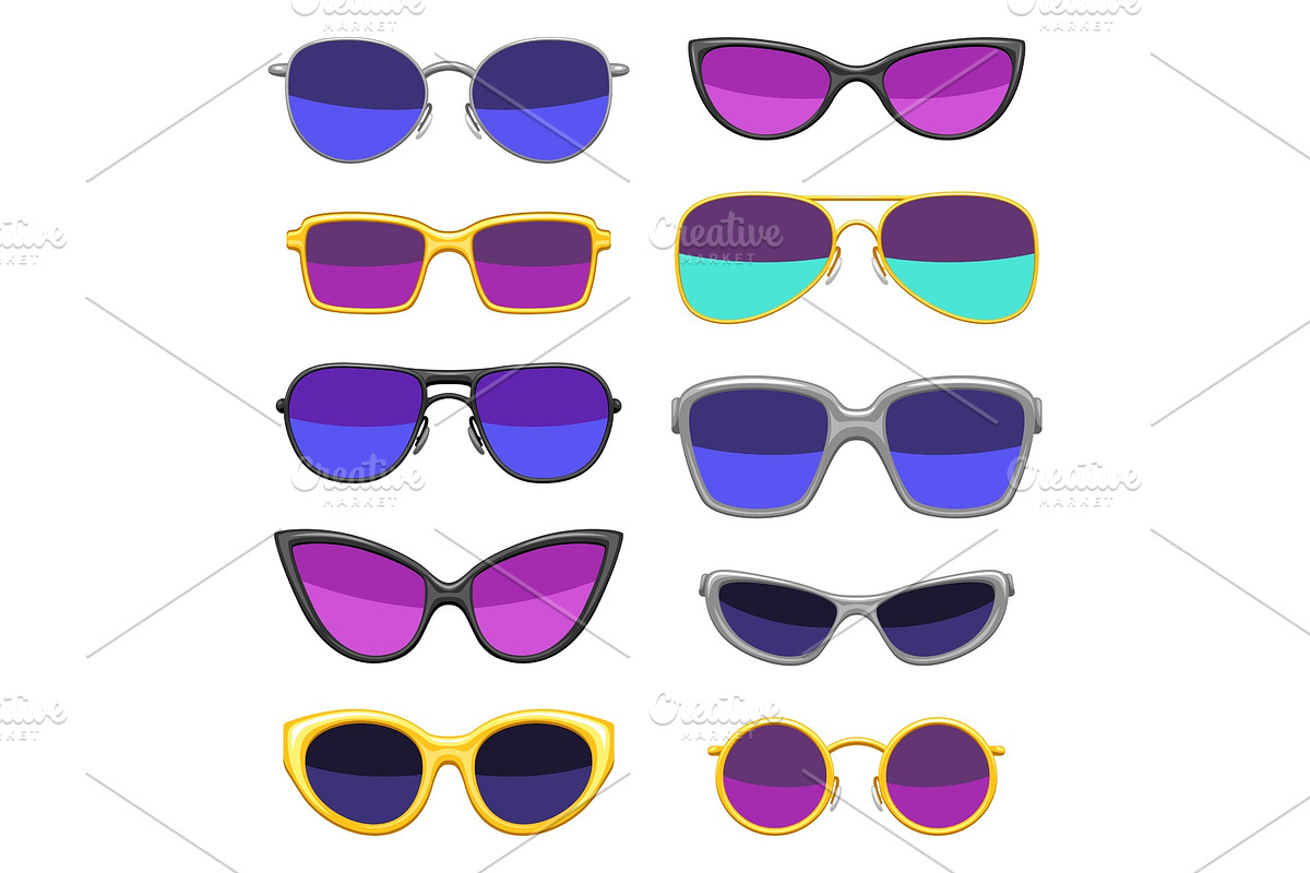 Set of stylish sunglasses. in Illustrations - product preview 8