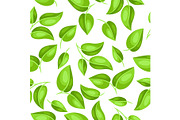 Seamless pattern with spring leaves.