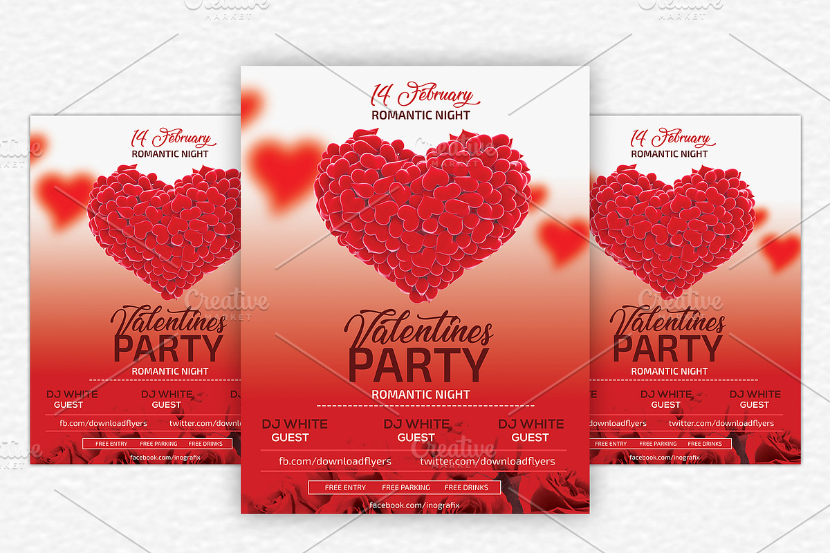 Valentine Party Flyer Template in Invitation Templates - product preview 8
