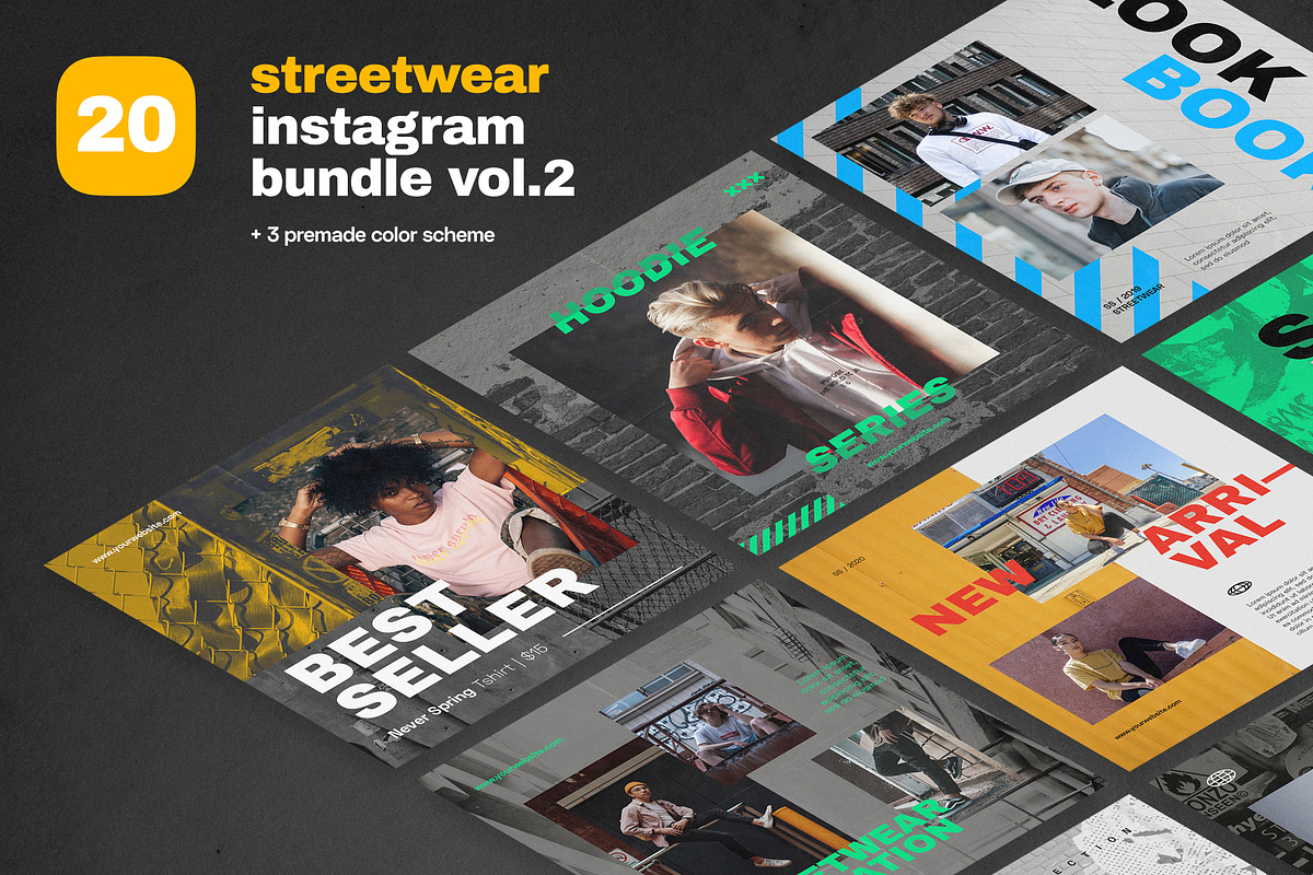 Instagram Bundle - Streetwear Vol.2 in Instagram Templates - product preview 8