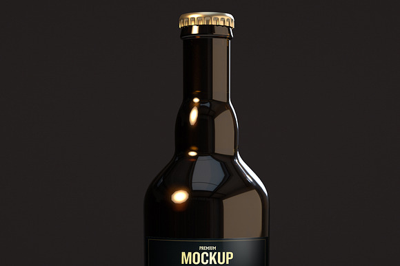 Premium Beer Bottle Mockup - DARKIII in Branding Mockups - product preview 4