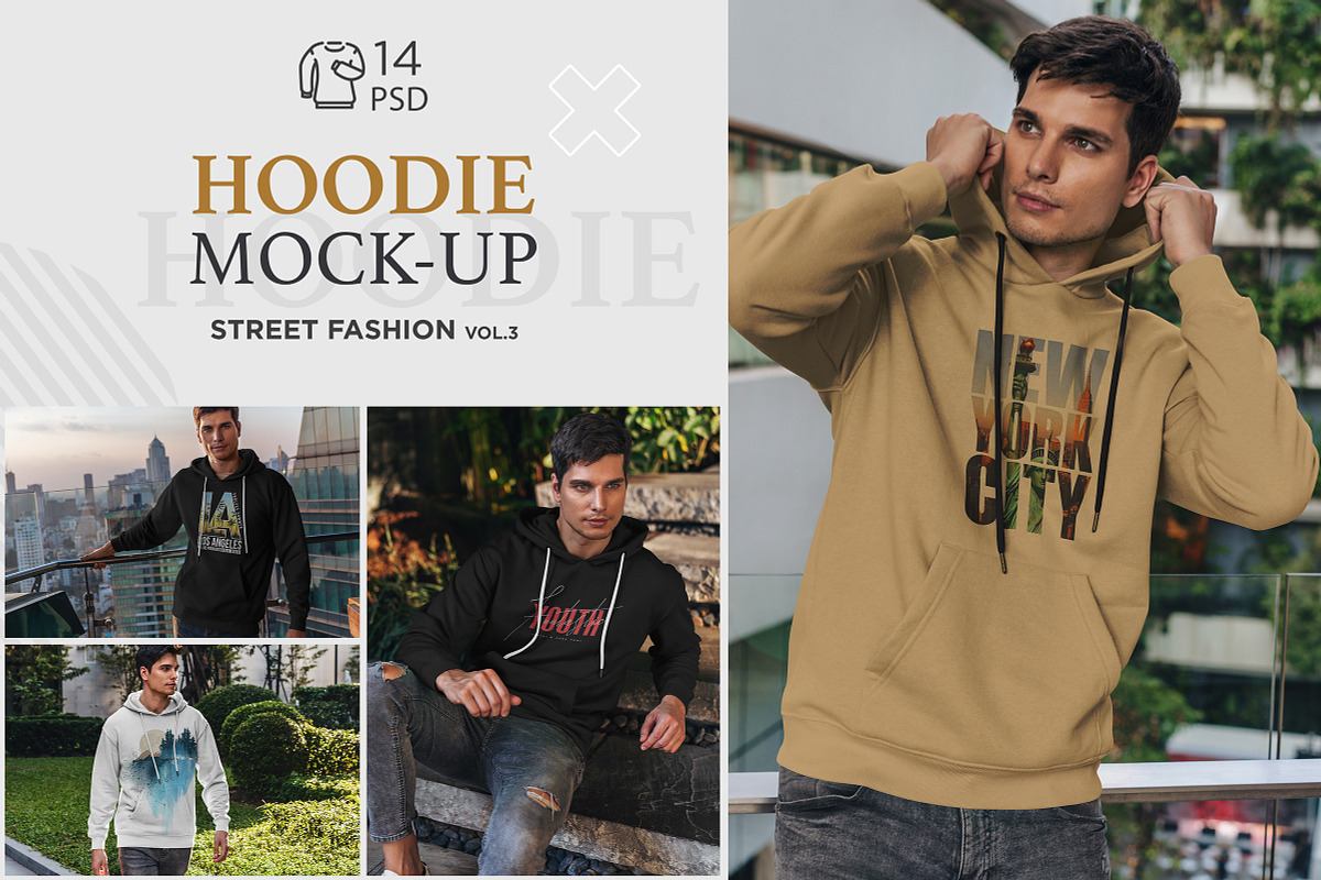 Hoodie Mock-Up Street Fashion vol.3 in Product Mockups - product preview 8