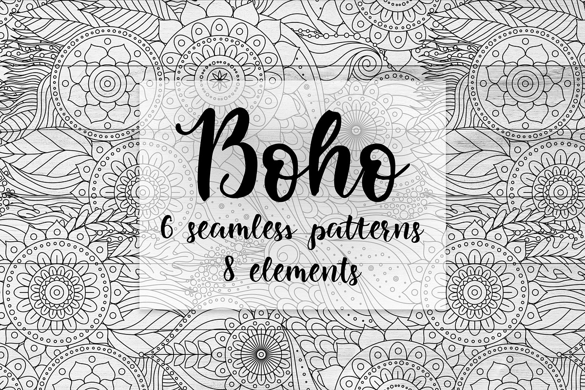 Boho black&white mini set in Patterns - product preview 8