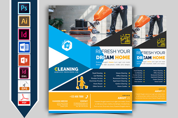 10 Cleaning Service Flyers Bundle in Flyer Templates - product preview 3