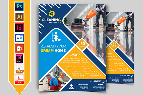 10 Cleaning Service Flyers Bundle in Flyer Templates - product preview 5